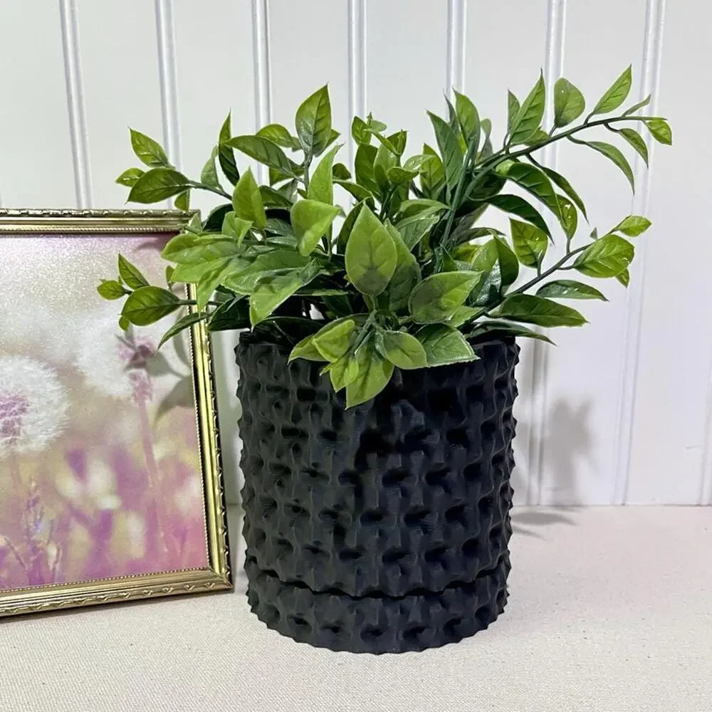 Modern Geometric Planter Pot, Rugged Planter Pot, Small Indoor Flower Pot